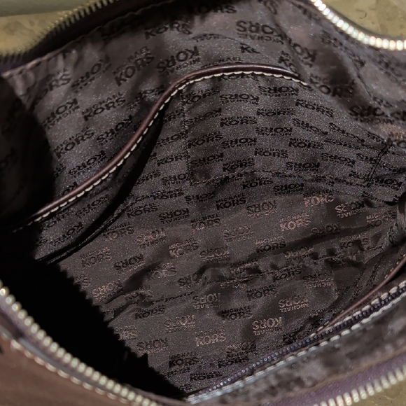 Michael Kors Dark Brown Leather Hobo Bag - Picture 10 of 13